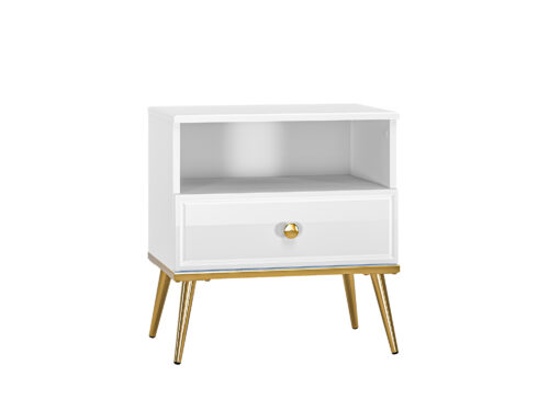 Goldin 07 Alpių balta/Blizgi balta – Naktinis staliukas
