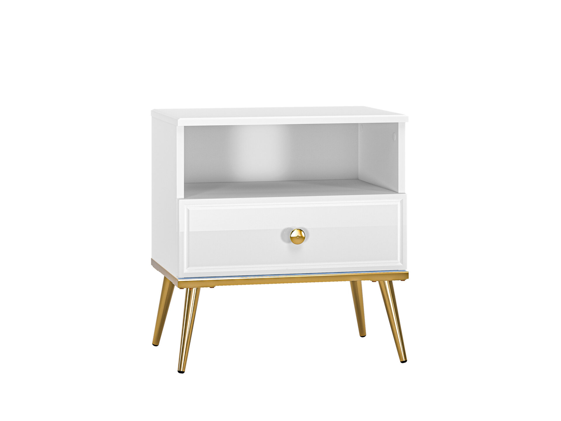 Goldin 07 Alpių balta/Blizgi balta - Naktinis staliukas