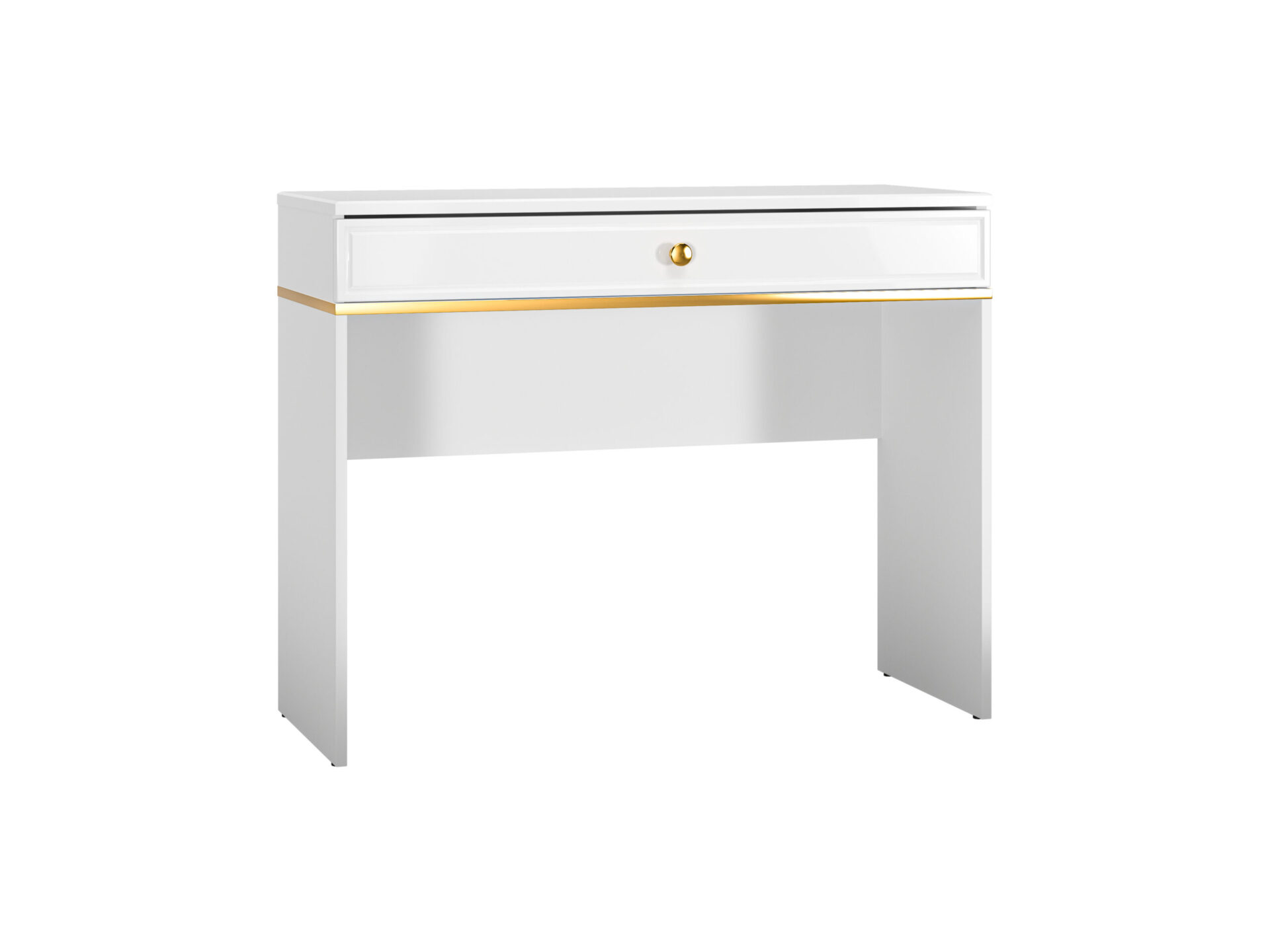 Goldin 10 Alpių balta/blizgi balta - Tualetinis staliukas