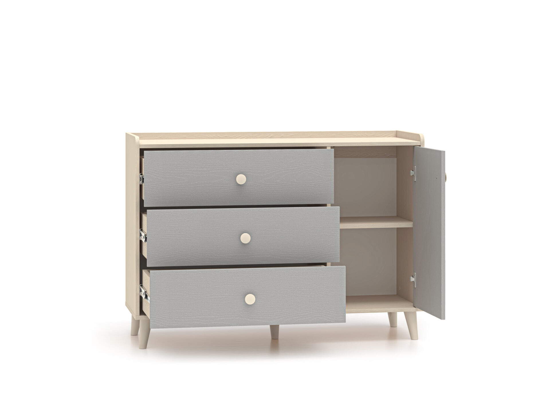 Mevel 05 Dykumos smėlio/pilkos paladžio spalvos - Komoda 1D3S — изображение 5