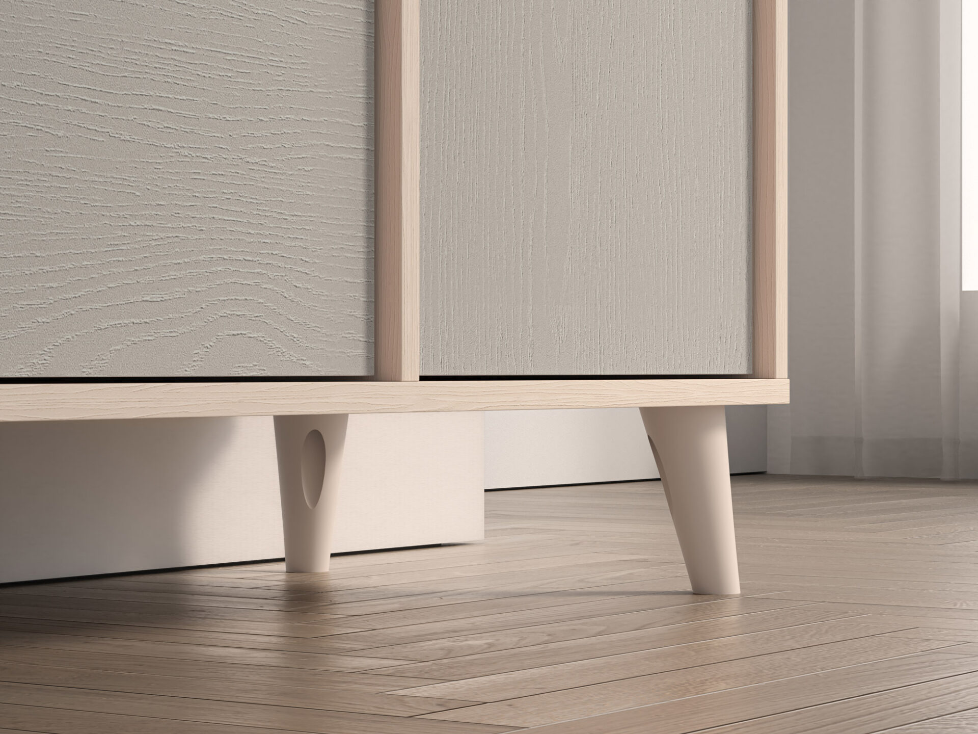 Mevel 05 Dykumos smėlio/pilkos paladžio spalvos - Komoda 1D3S — изображение 9