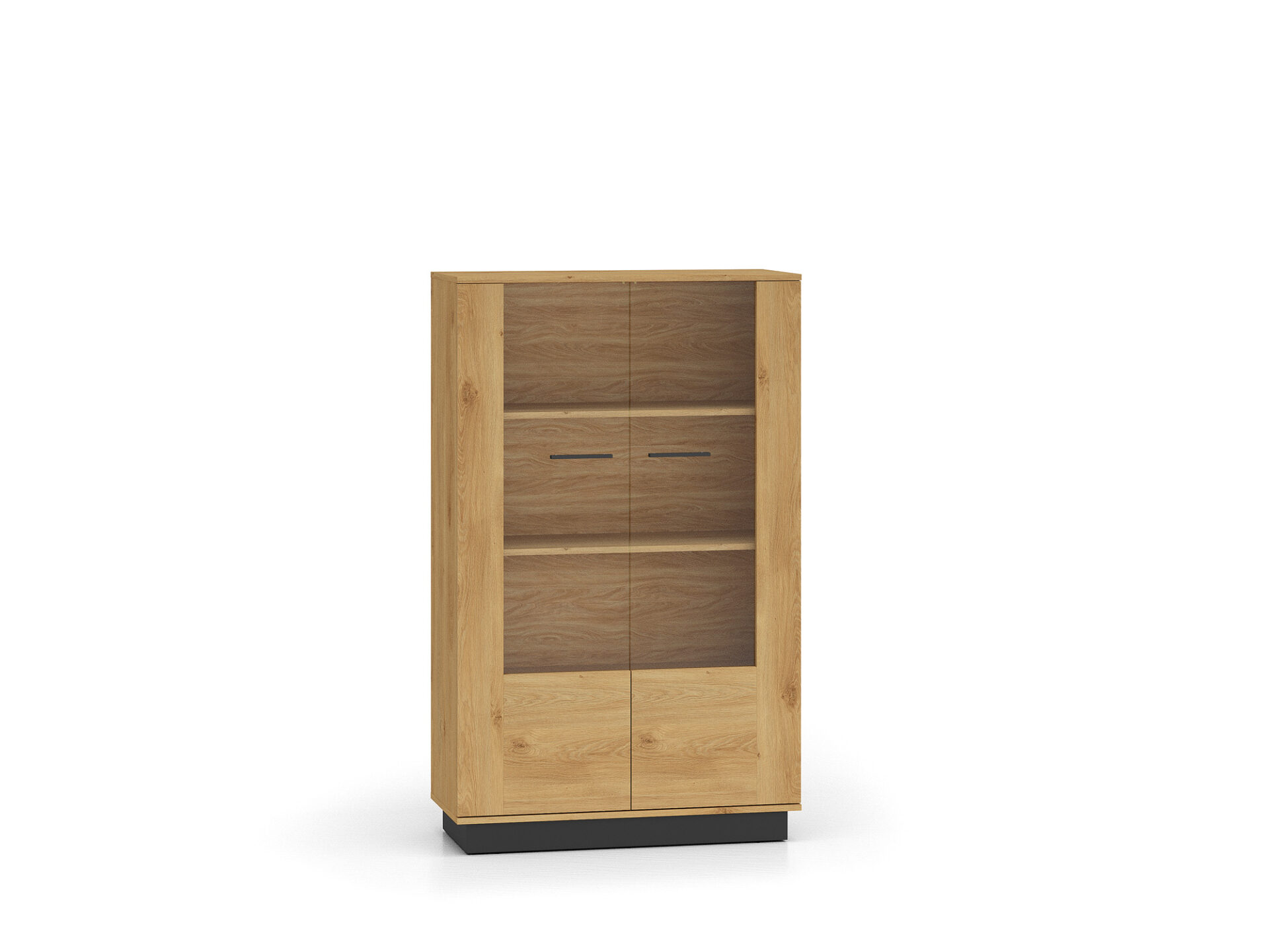 MODESTO 03 stilinga ąžuolo/juodos spalvos – 2D vitrina