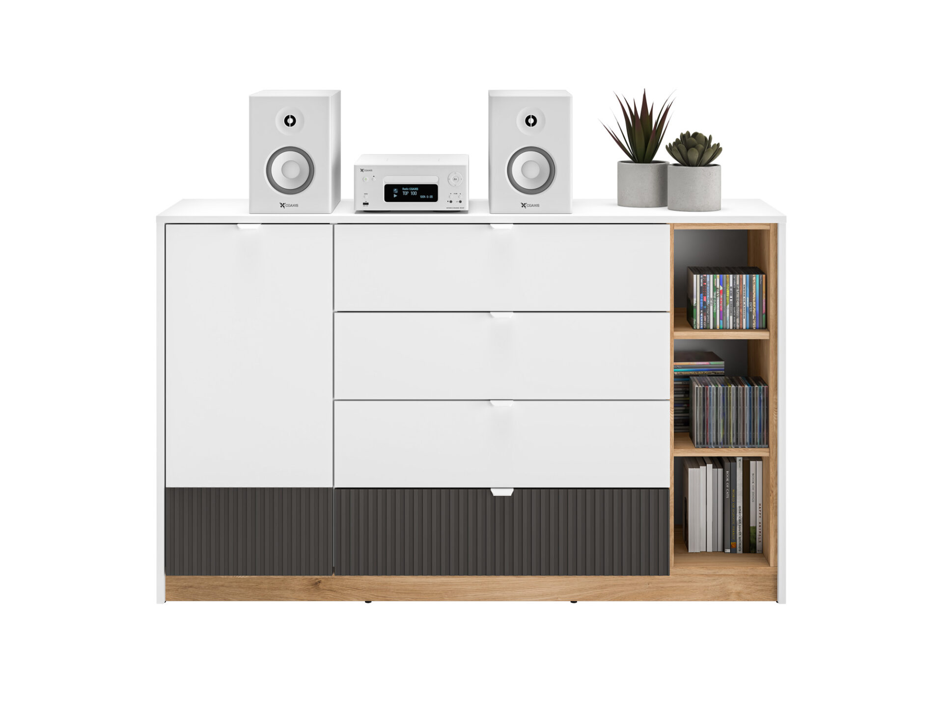 Torino 06 Alpių balta/Castello medaus/matinis grafitas - Komoda - Paveikslėlis 3