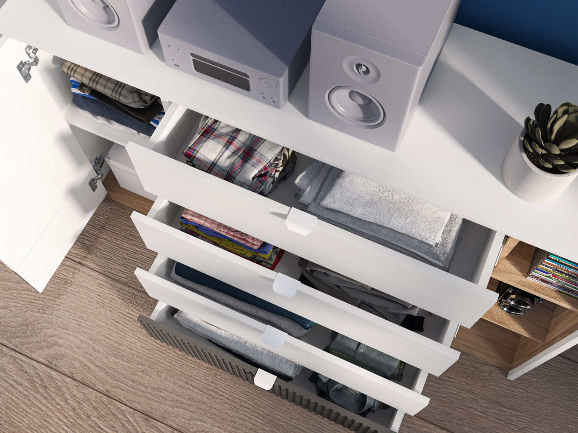 Torino 06 Alpių balta/Castello medaus/matinis grafitas - Komoda - Paveikslėlis 6