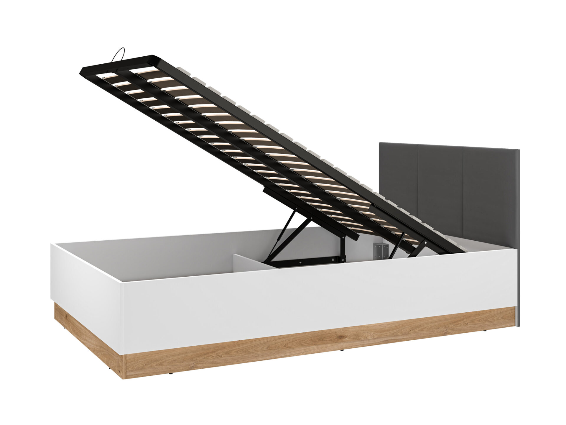 Torino 12-01 Alpių balta/Castello medaus/matinis grafitas/apmuštos panelės - Lova - Paveikslėlis 3