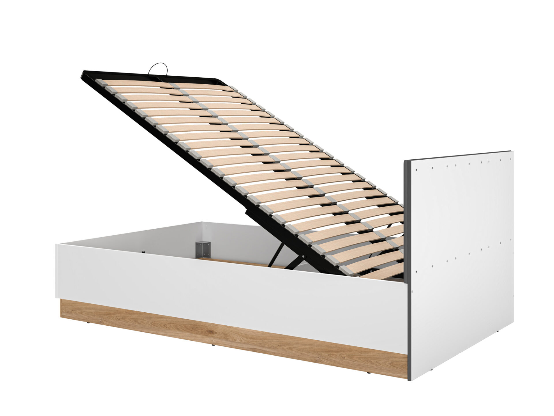 Torino 12-01 Alpių balta/Castello medaus/matinis grafitas/apmuštos panelės - Lova - Paveikslėlis 4