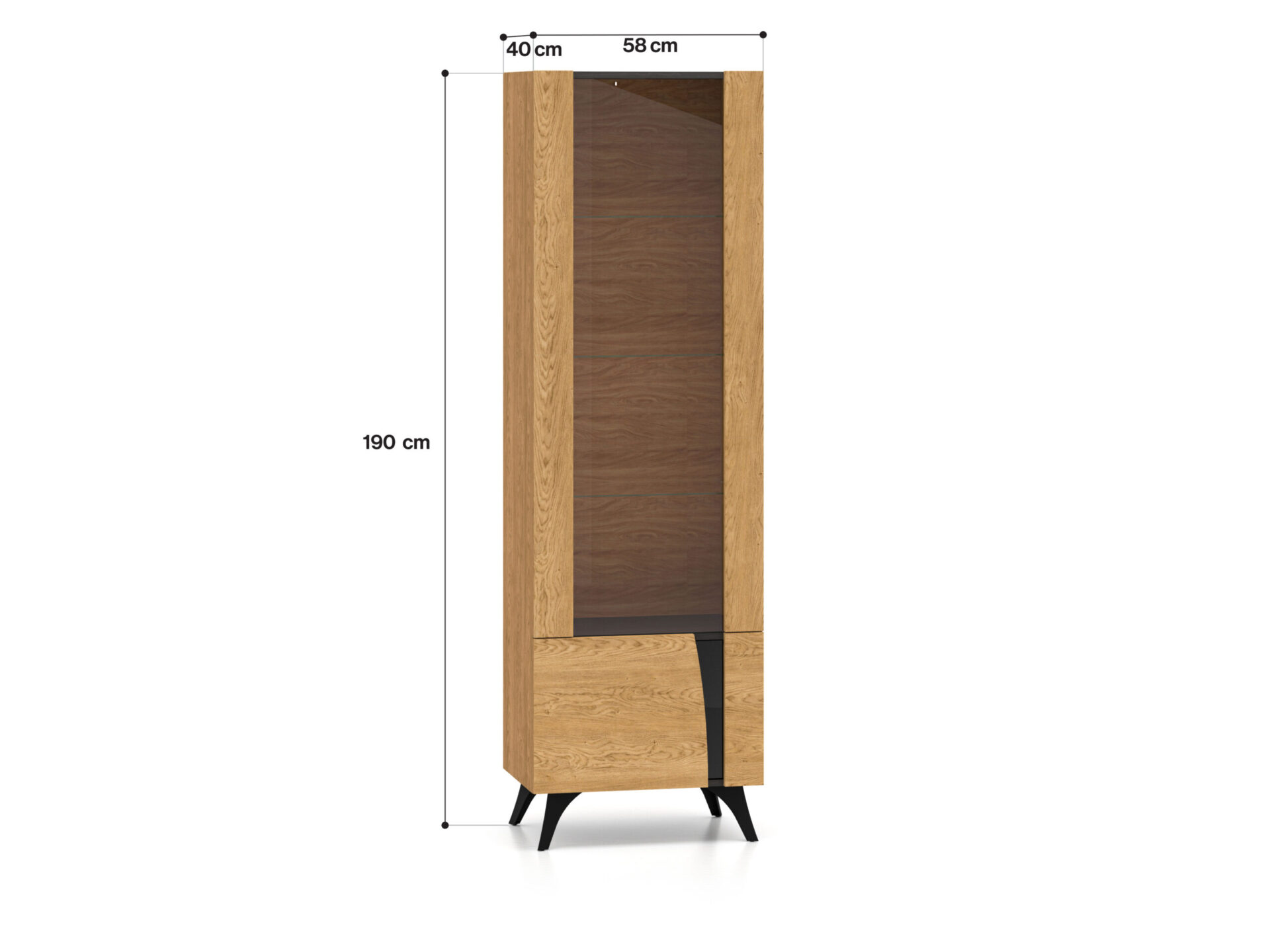 „Toscania 02“ kairinė „Baltic Dune Oak“ / „Prestige Black Ash“ – 1W1D vitrina - Paveikslėlis 11