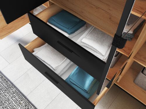 URSO 01 rankdarbių aukso/juodos spalvos spinta 4D1S