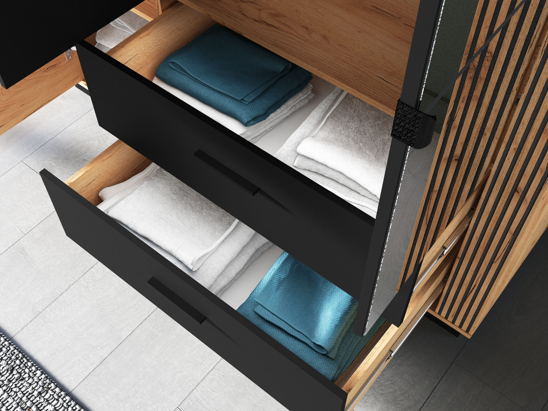 URSO 02 rankdarbių aukso/juodos spalvos – 3D2S spinta