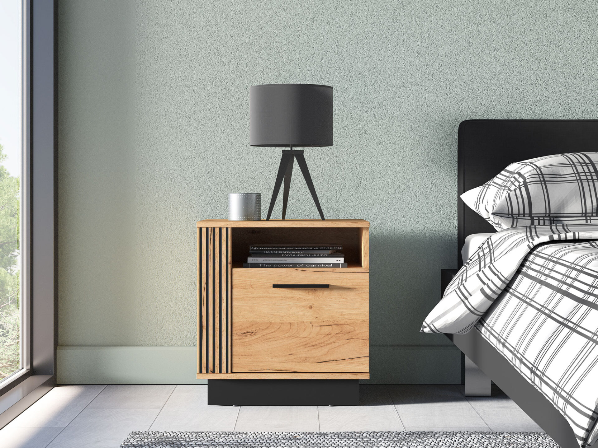 URSO 09 craft auksinė/juoda - 1D naktinis staliukas - Paveikslėlis 3