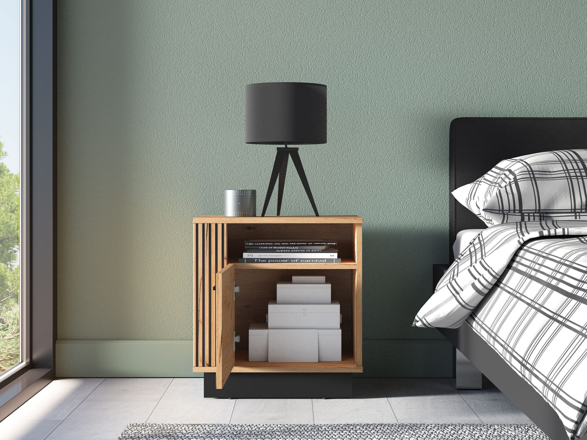 URSO 09 craft auksinė/juoda - 1D naktinis staliukas - Paveikslėlis 4