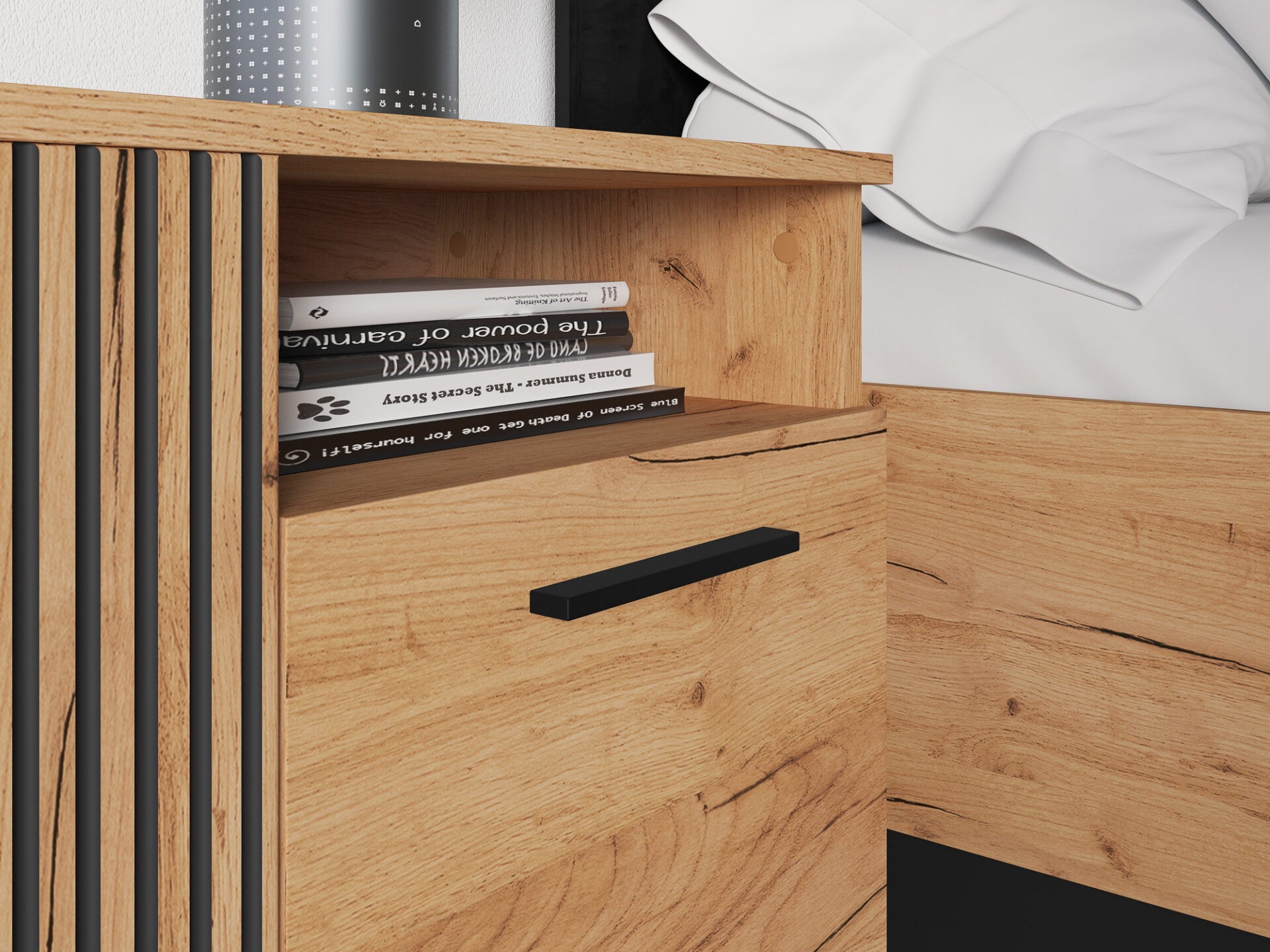 URSO 09 craft auksinė/juoda - 1D naktinis staliukas - Paveikslėlis 7