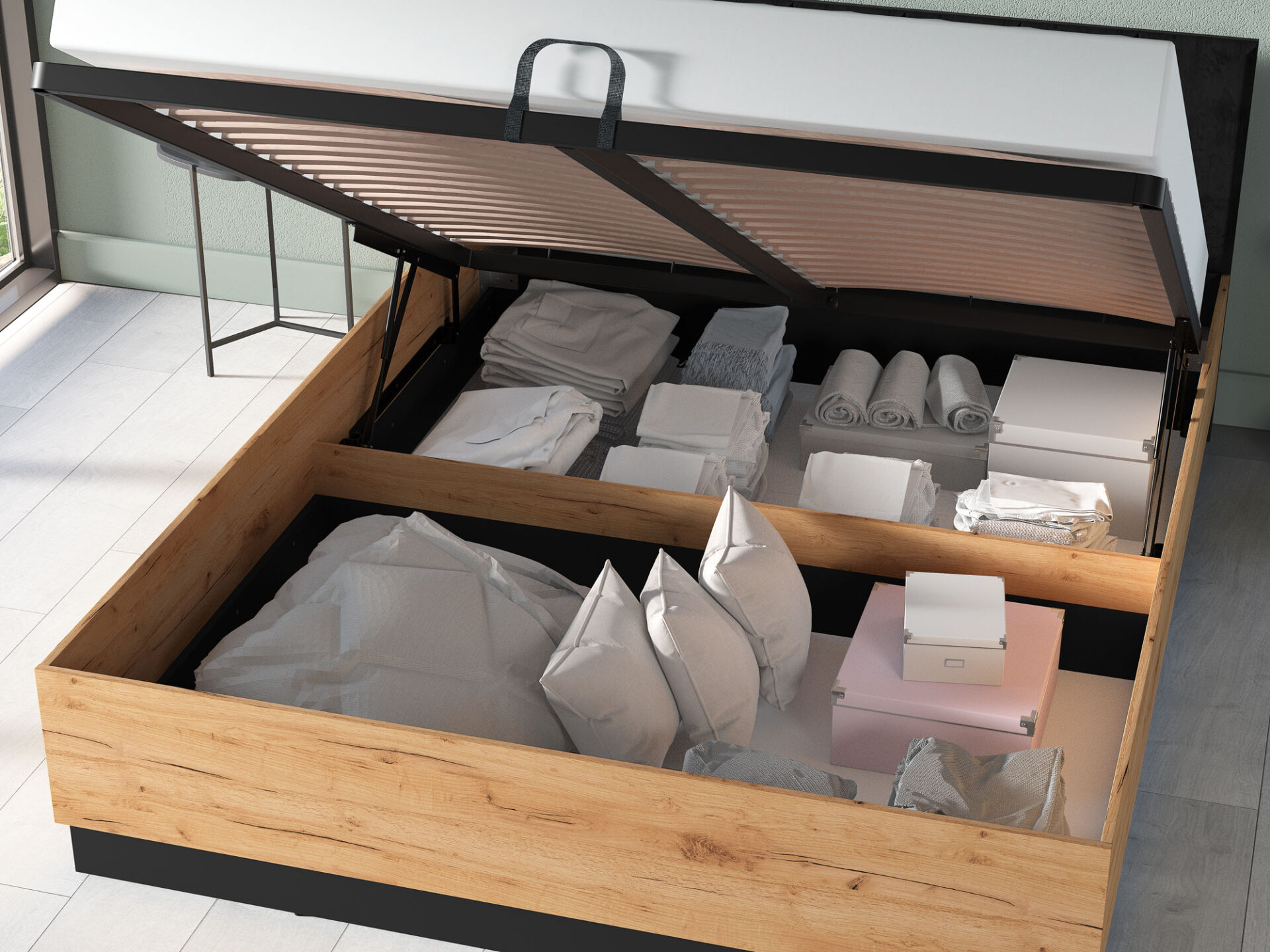 URSO 1401 craft auksinė/juoda - lova 160/200