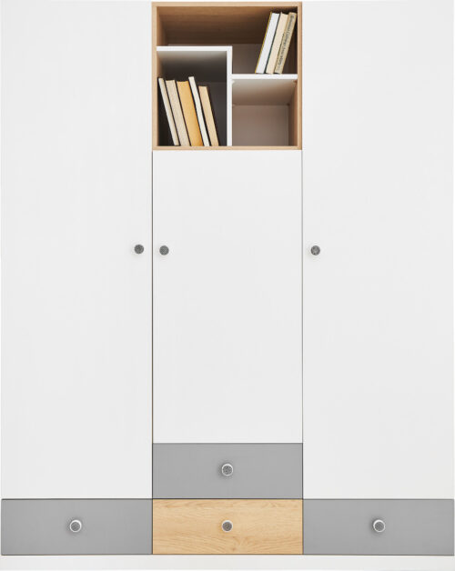 PIXEL sistema 1 sausainio ąžuolo + balta prabangi + pilka