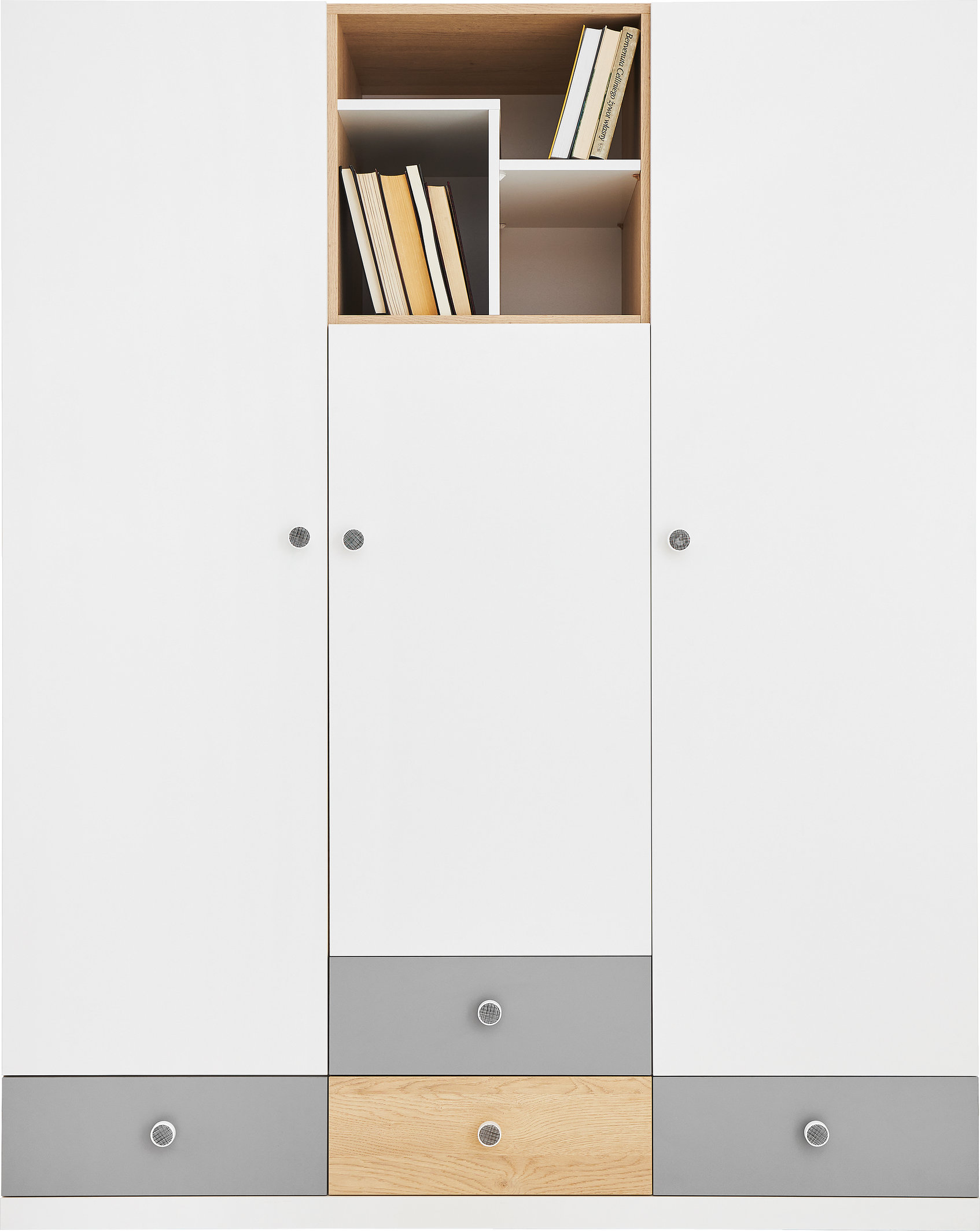 PIXEL sistema 1 sausainio ąžuolo + balta prabangi + pilka