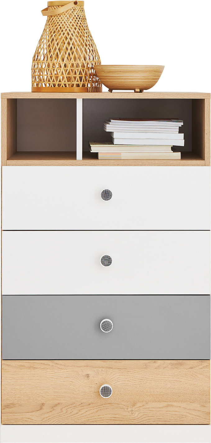 PIXEL sistema 10 sausainio ąžuolo + baltos spalvos prabangi + pilka