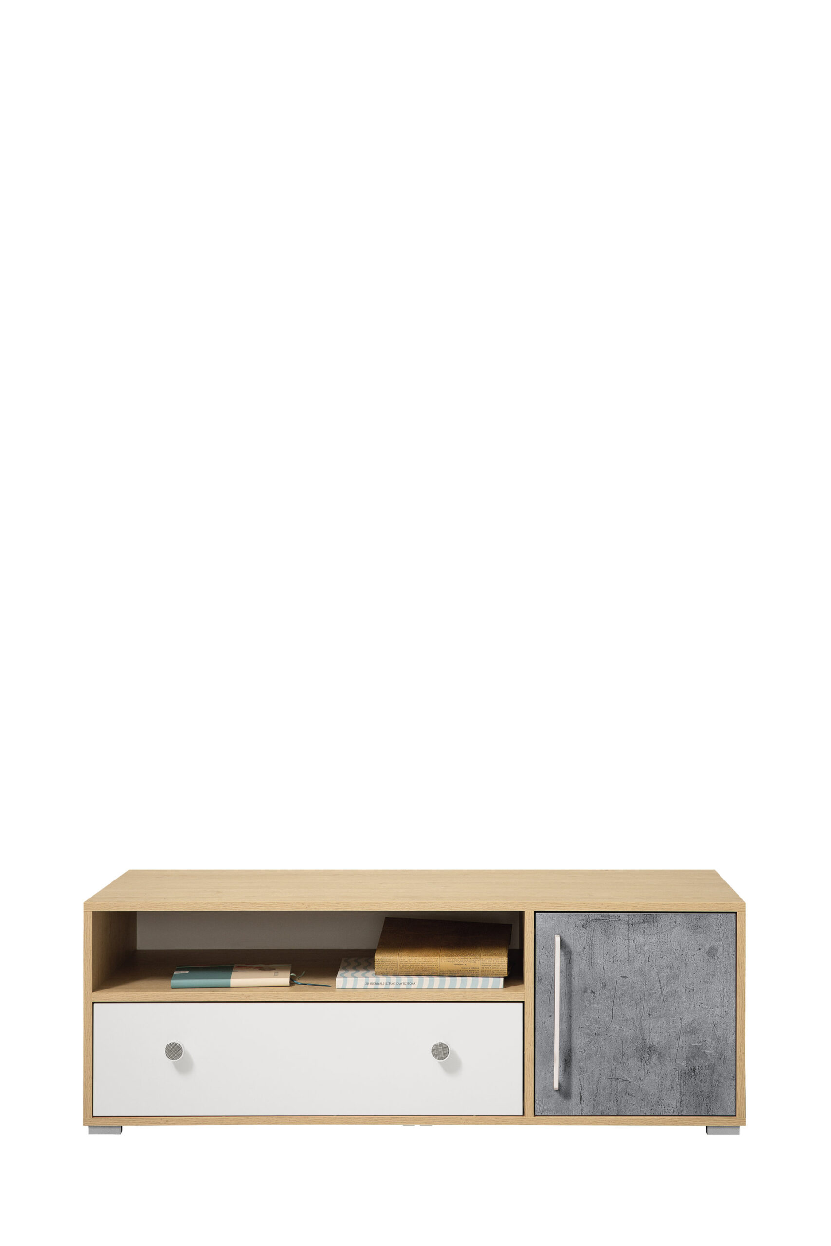 STEP sistema 8 sausainio ąžuolo + baltos spalvos prabangi + betono