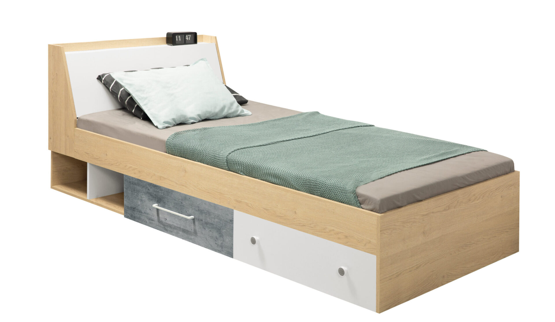 STEP sistema 12 sausainio ąžuolo + baltos spalvos prabangi + betono