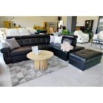 ATLANTA kampinė sofa su NX BLACK pufu