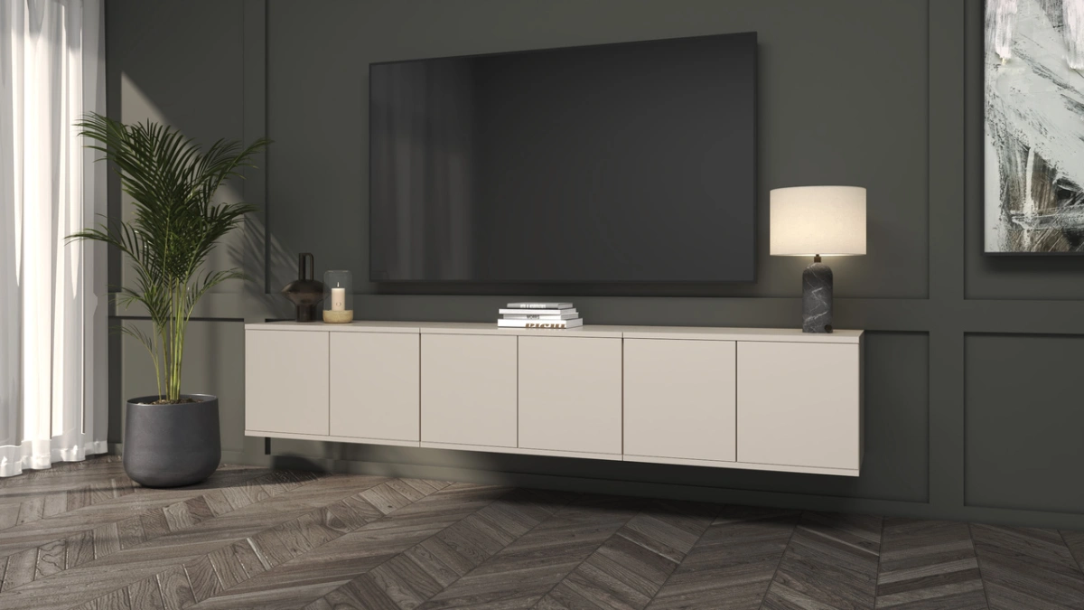 Bianko pakabinama televizoriaus spintelė 210 cm kašmyro spalvos