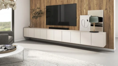 Bianko sieninė televizoriaus spintelė, 350 cm, kašmyro spalvos