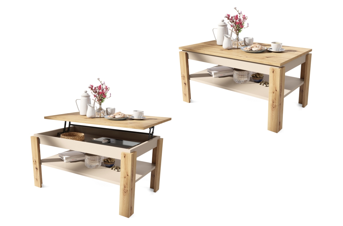 ASTI-P Artisan Oak/Beige (Champagne) - MODERNUS SUOLAS/STALAS SU PAKELIAMU STALVIRŠIU