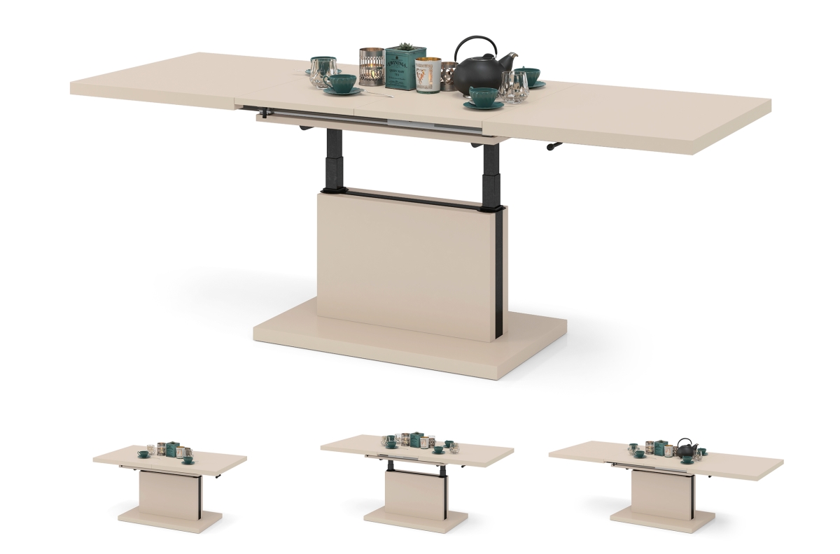 ASTON Beige (šampano spalvos) - MODERNUS SULANKSTOMAS SUOLAS, PAKELIAMAS STALAS, KAVOS STALIUKAS