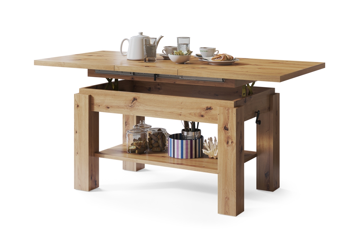 ASTORIA Artisan Oak - SULANKSTOMAS KAVOS STALIUKAS SU LENTYNA