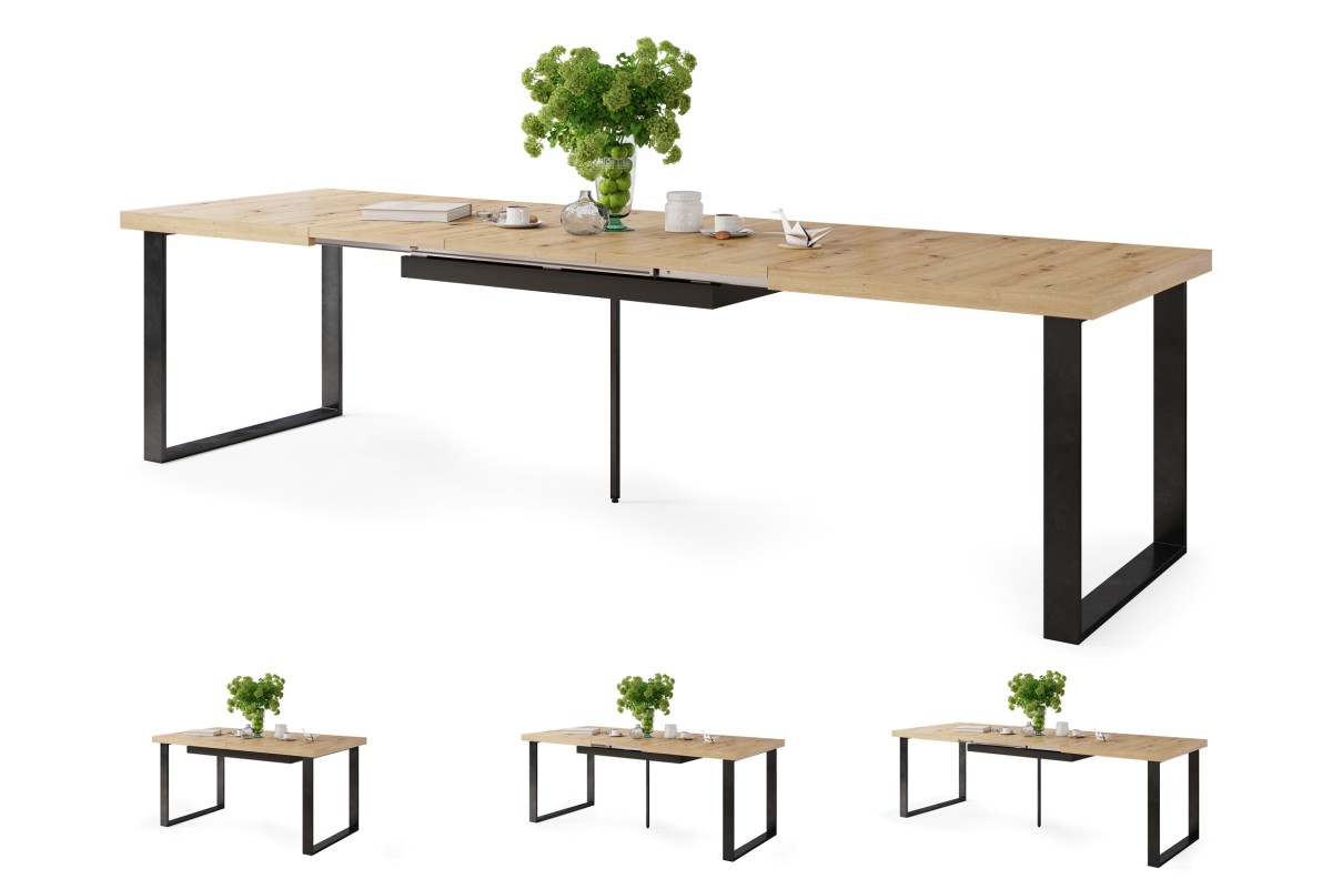 AVELLA Artisan Oak - PALĖPĖS STALAS SVETAINEI/VALGOMAJAM, IŠSITRAUKIAMAS IKI 310 CM!