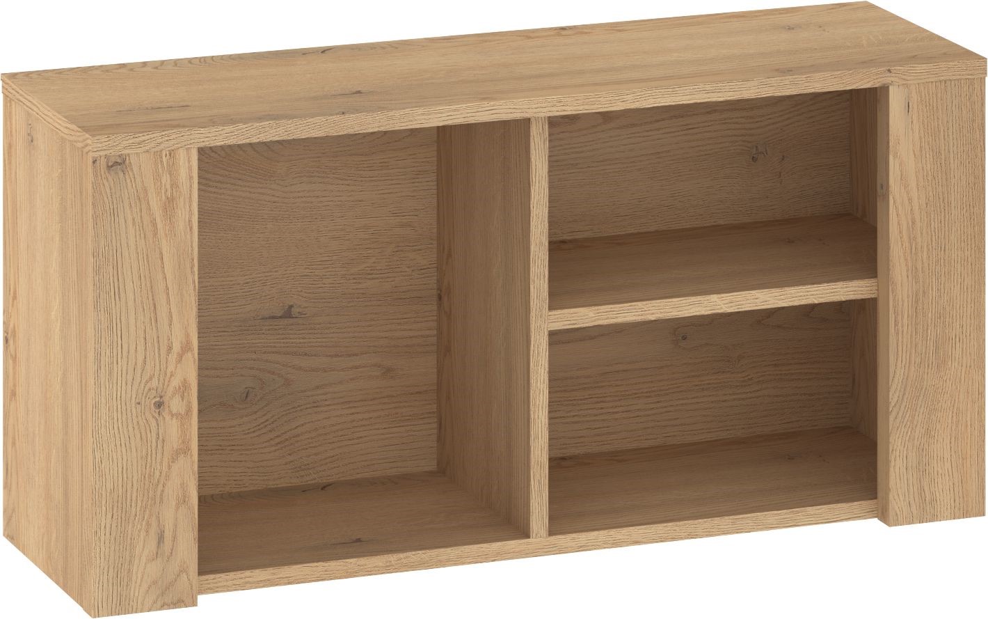 DELIS 07 baldų sieninė lentyna svetainei, kremonos ąžuolo spalvos