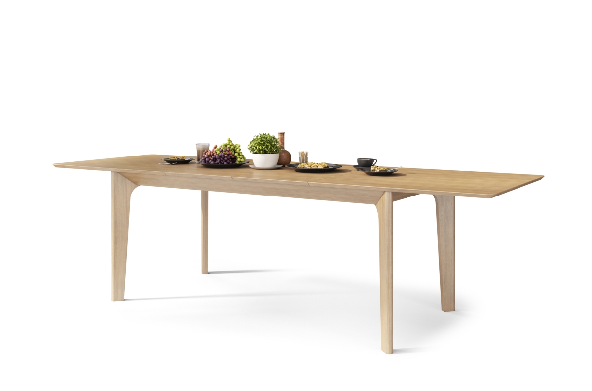 BARI natūralaus ąžuolo 180x90 cm (+2 įdėklai po 45 cm) - MEDINIS JAPONIŠKO / SKANDINAVIŠKO STILIAUS STALAS, IŠPLĖSČIAMAS IKI 270 cm!