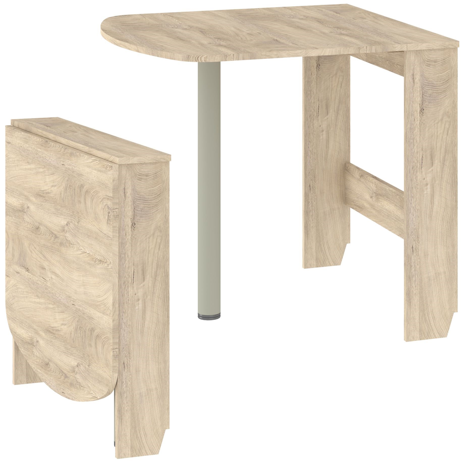 6 PART sulankstomas sieninis stalas virtuvei, valgomajam, ąžuolo imitacijos