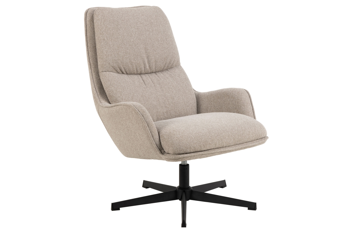 BENT smėlio spalvos (Alea 60 audinys) / juoda koja - MODERNI SUKAMA KĖDĖ SU APMUŠTU SVETAINEI / BIURUI