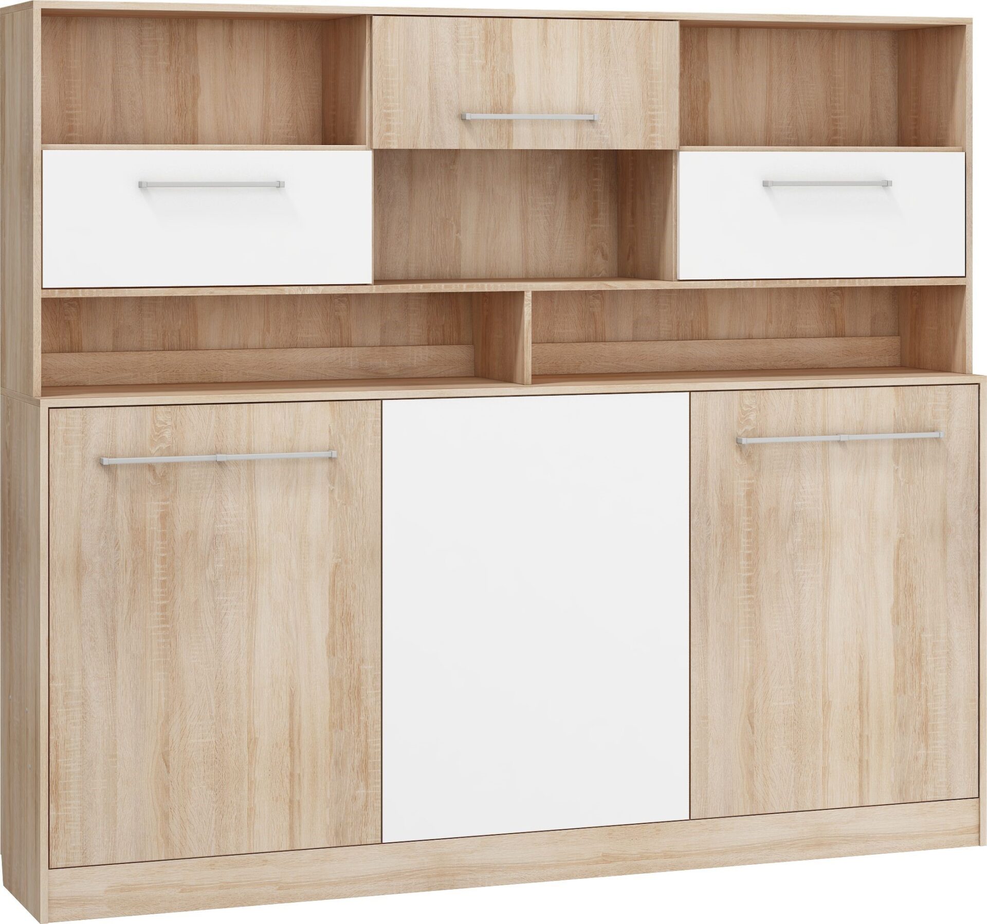 Sulankstoma sieninė lova 90x200 ERGO + pagrindas, Sonoma ąžuolo balta spalva - Paveikslėlis 3