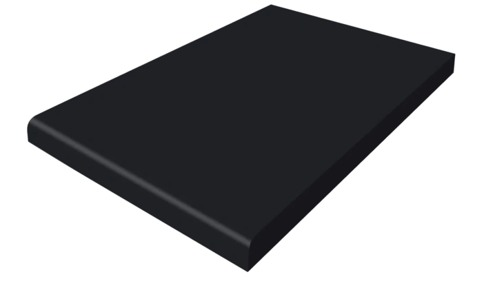 Matinės juodos spalvos virtuvės stalviršis, gamintojas 027, storis 38 mm, ilgis 410 cm