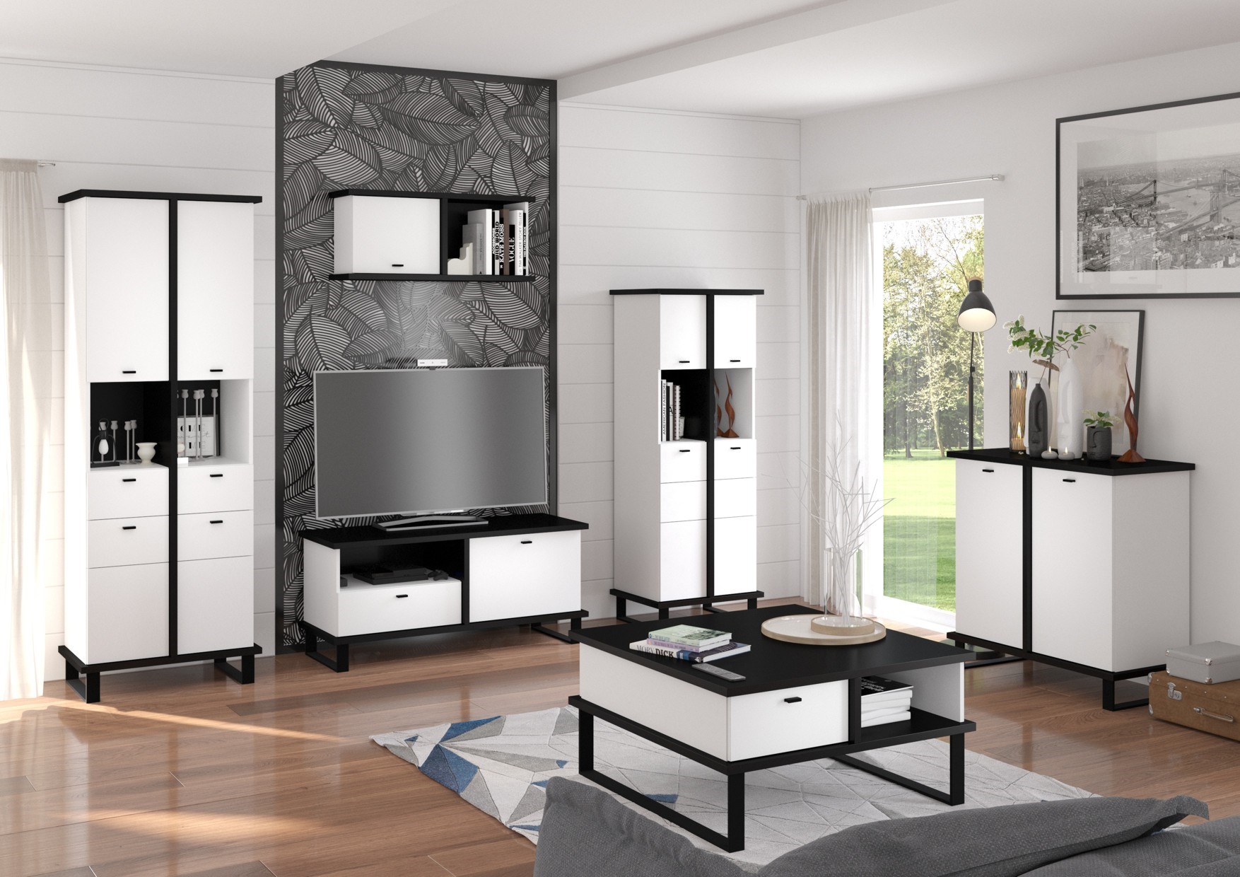 CRASSY baldai #2 svetainės baldų sieninė spintelė