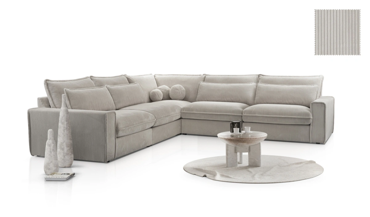 Cecylia modulinė kampinė sofa, neišskleidžiama, 309x309 cm - Paveikslėlis 6