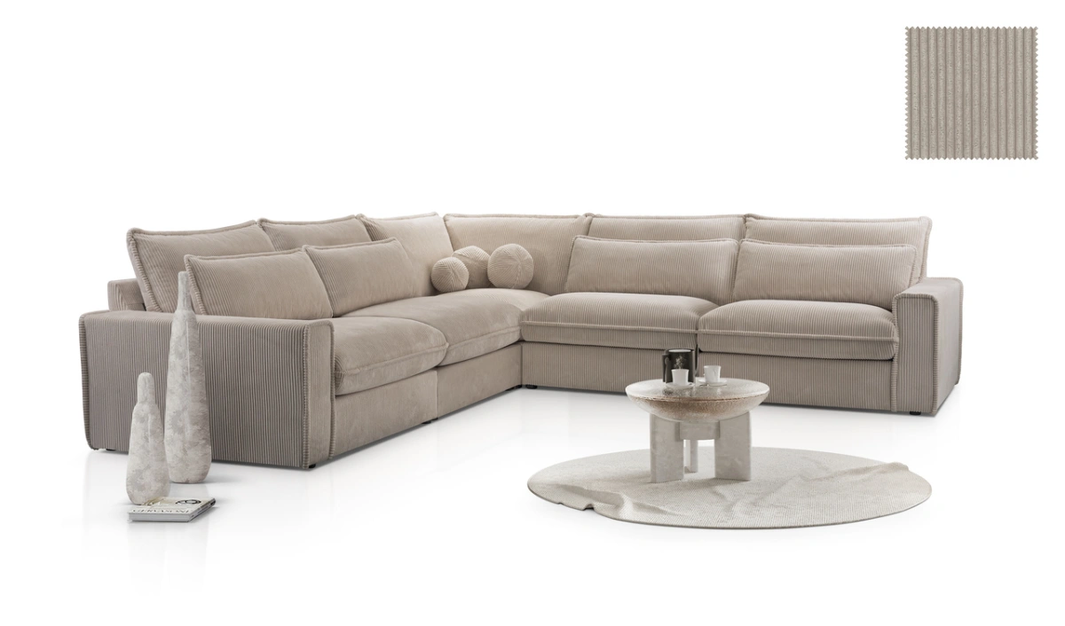 Cecylia modulinė kampinė sofa, neišskleidžiama, 309x309 cm - Paveikslėlis 5