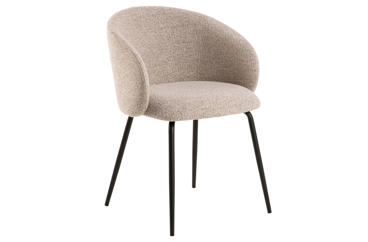 CLARA Latte Beige (Monza 60 audinys) / juodos kojelės - MODERNI BUKLĖ APMUŠTA KĖDĖ SVETAINEI, VALGOMAJAM, BIURUI