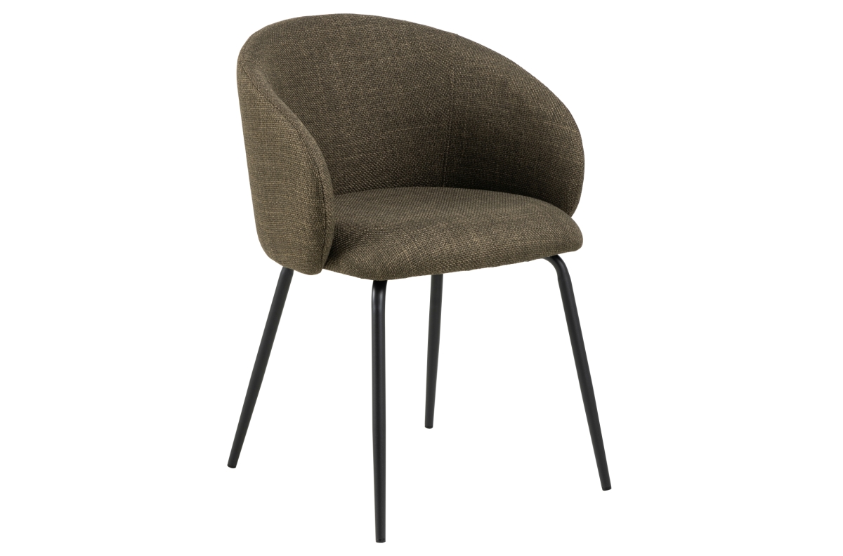 CLARA alyvuogių žalia (Basel 77 audinys) / juodos kojos - MODERNI KIBIRŲ KĖDĖ, APMUŠTA PYNIMO SIŪLAIS, SVETAINEI / VALGOMAJAM