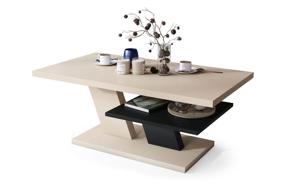 CLIFF MAT smėlio spalvos (šampano)/juodas - MODERNUS KAVOS STALIUKAS