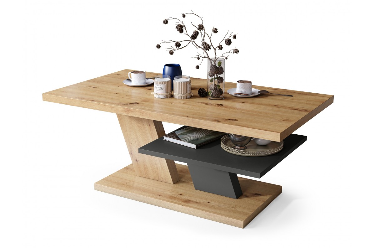 CLIFF MAT Artisan Oak/Anthracite - MODERN GRAY kavos staliukas