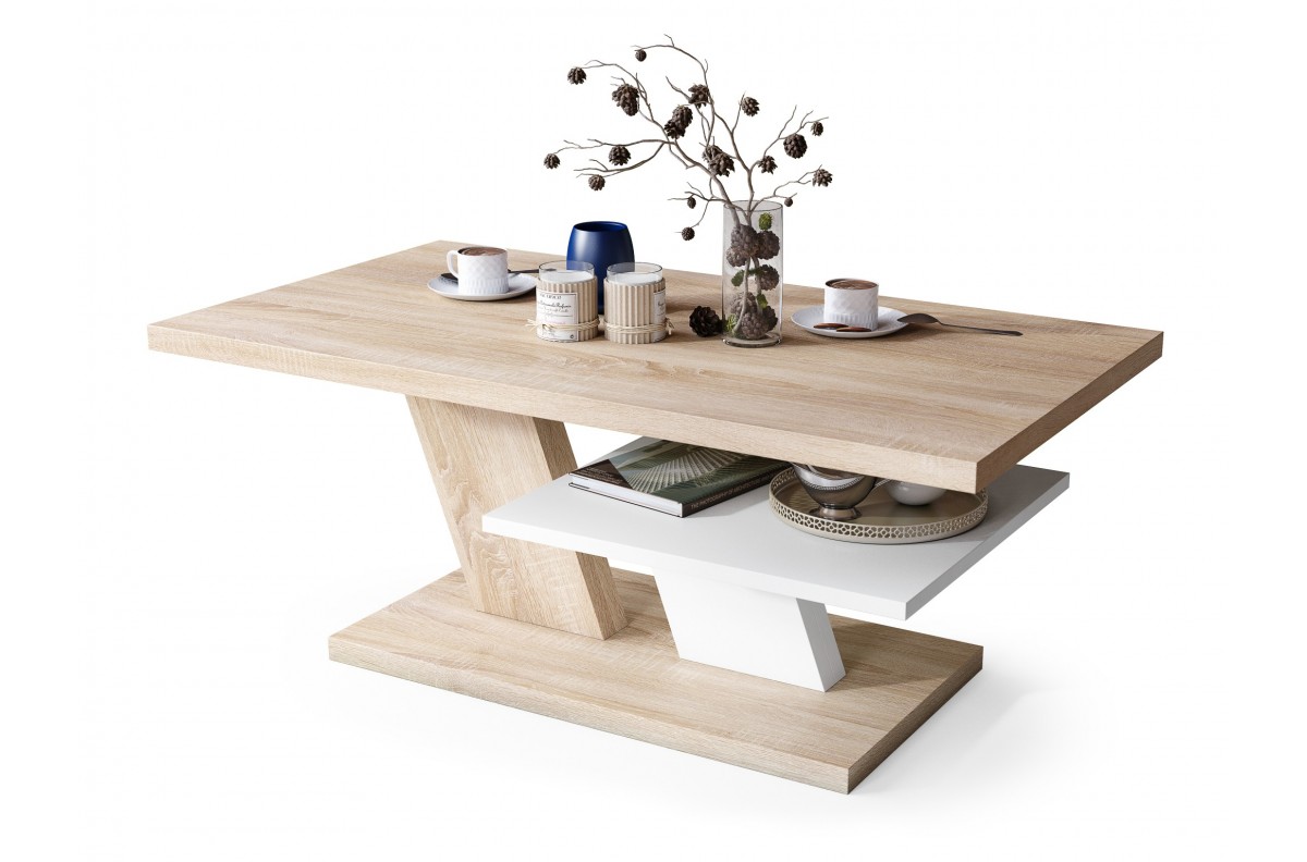 CLIFF MAT Sonoma ąžuolas/balta - MODERNUS KAVOS STALIUKAS