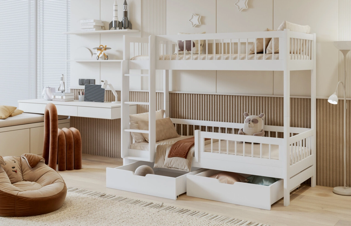 COEN dviaukštė lova su stalčiais 90x200 cm — изображение 2