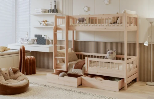 COEN dviaukštė lova su stalčiais 80×181 cm