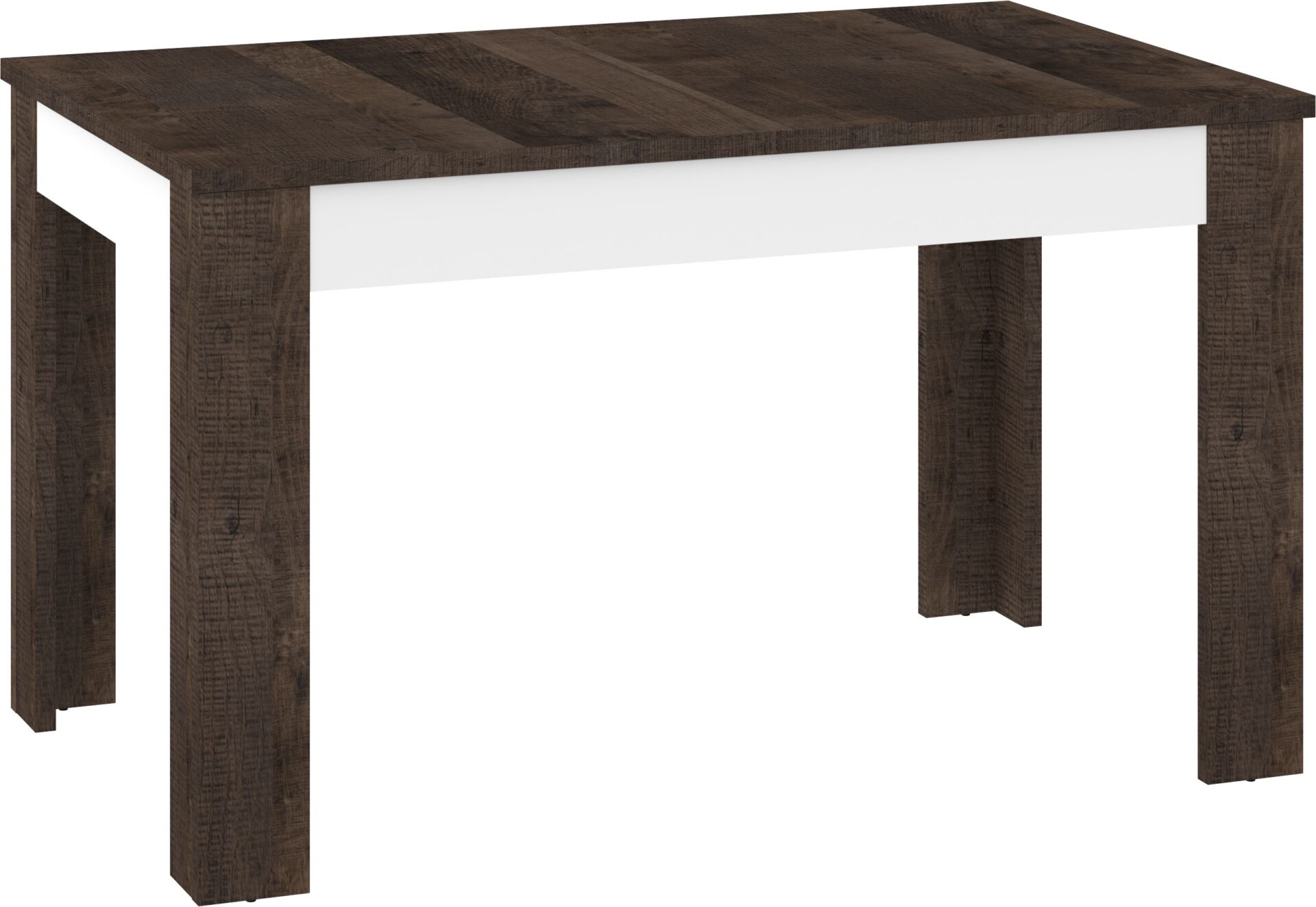 BRITA 22 baldų išskleidžiamas stalas svetainei / valgomajam, ąžuolo spalvos, baltas