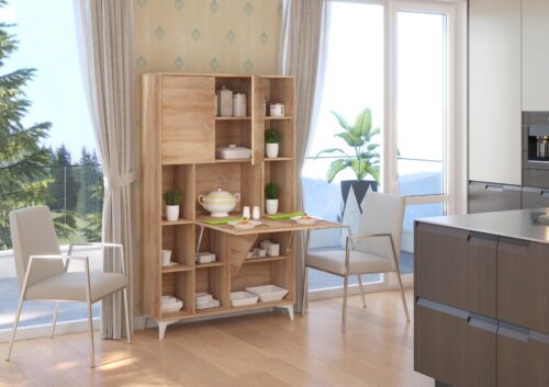 MEGI 2 baldai, knygų lentyna + rašomasis stalas, Sonoma ąžuolas