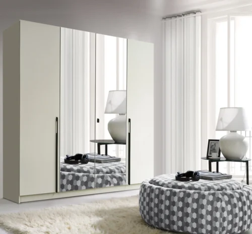 Kašmyro spinta su juodomis rankenomis Denver 200 cm su veidrodžiais