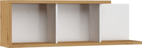 BRITA 15 baldų sieninė lentyna svetainei, meniško ąžuolo spalvos, balta