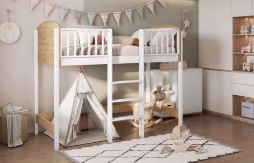 EVITA dviaukštė lova antresolėje 90×200 cm